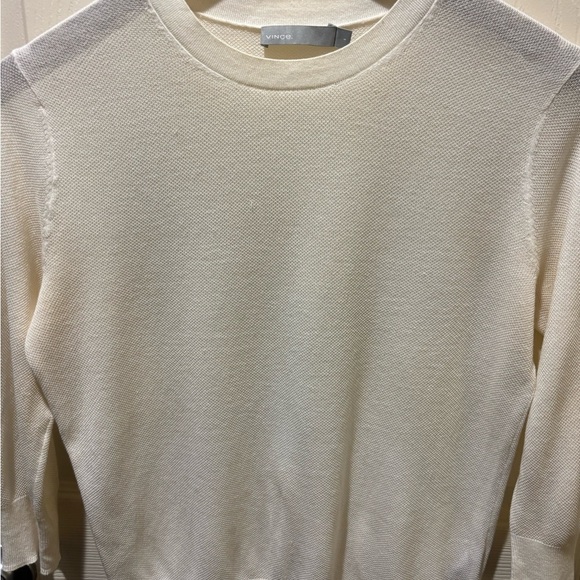 VINCE 100% Cotton Lightweight Knit Sweater – Ivory – Size S🤍 - Picture 2 of 8